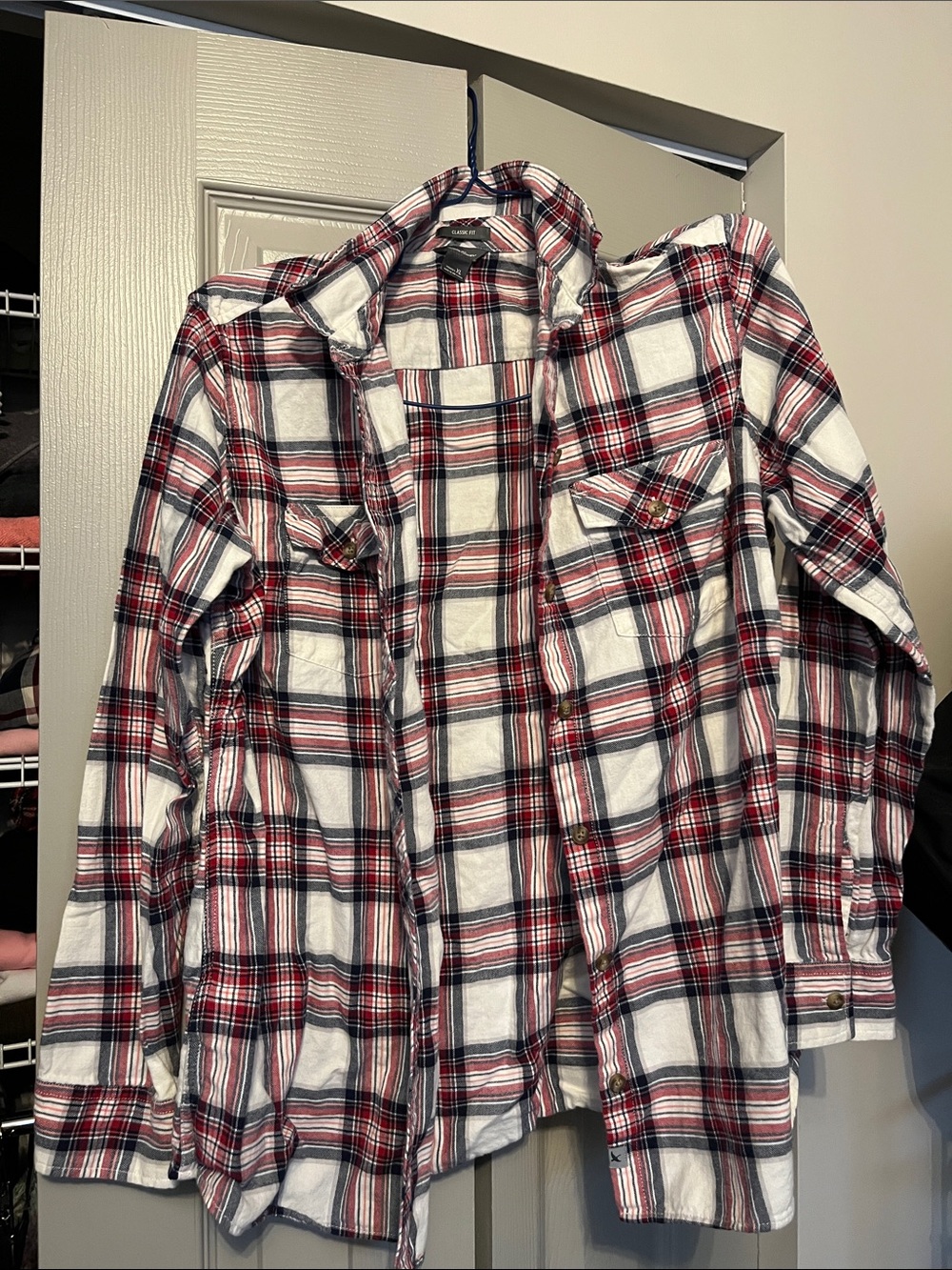 7/$20 Eddie Bauer Red, Pink, White & Black Plaid Shirt Jacket